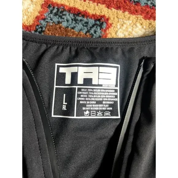 NWT TA3 Sleeveless Surfy Crewneck One Piece Swimsuit Size Large Black White - Picture 10 of 11